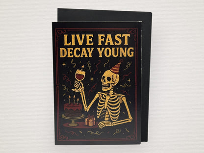 Gothic Horror Birthday Cards with Wax Seal & Black Envelope
