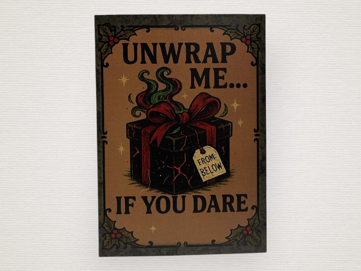 Gothic Horror Christmas Cards with Wax seal and Black Envelope