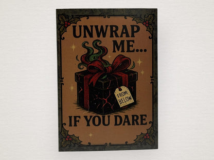 Gothic Horror Christmas Cards with Wax seal and Black Envelope