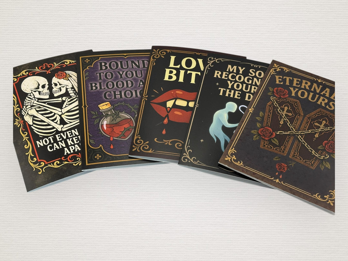 Gothic Horror Valentines/Romantic Cards with Wax seal and Black Envelope