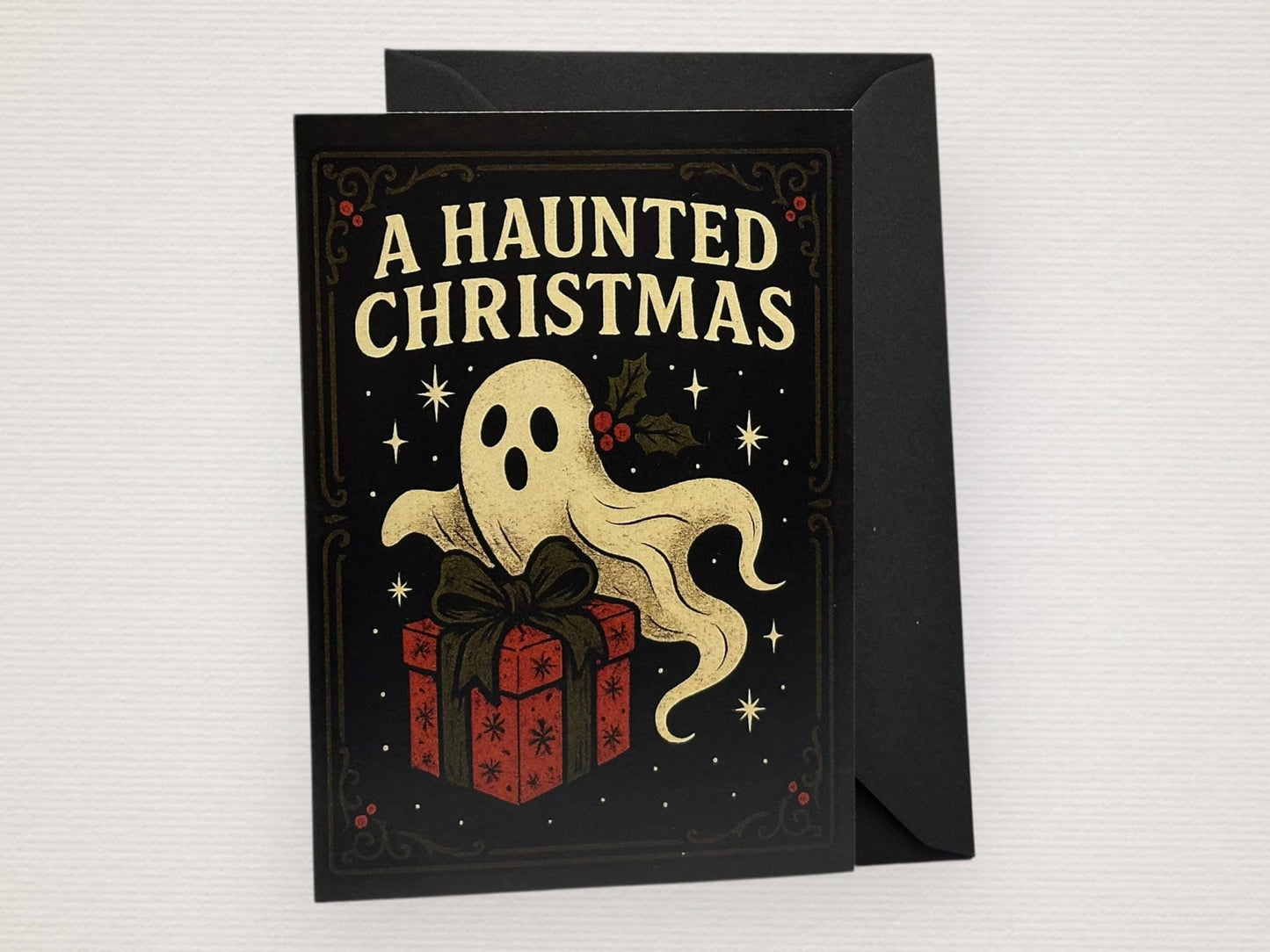 Gothic Horror Christmas Cards with Wax seal and Black Envelope