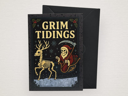 Gothic Horror Christmas Cards with Wax seal and Black Envelope
